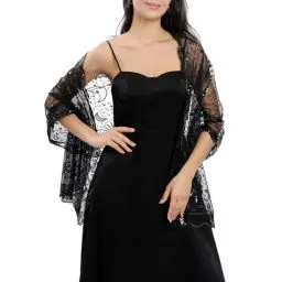 Produktbild: Ladiery Pailletten Mond Sterne Schals und Stola für Abendkleid, Damen Glitzer Festlich Hochzeit Stole Tuch für Abend Party