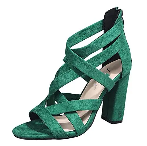 Produktbild: Ladies Open Breathable Casual Sandals Zipper Toe Heels High Heels Court Shoes Dress High Heel Stilettos Wedding Party Work Pumps D-81