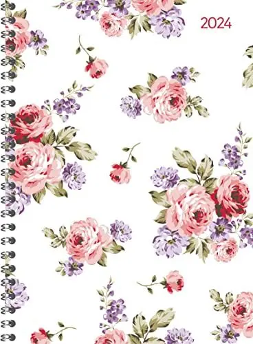 Produktbild: Ladytimer Ringbuch Roses 2024 - Taschen-Kalender A5 (15x21 cm) - Schüler-Kalender - Weekly - Ringbindung - 128 Seiten - Alpha Edition