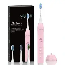 Produktbild: Lächen Elektrische Zahnbürste 3 Modi Elektrische Schallzahnbürste mit Reise-Etui 4 Aufsteckbürsten, 2 Minuten Timer,USB-Ladung für 60 Tage, IPX7 Wasserdicht Zahnbürste Rosa