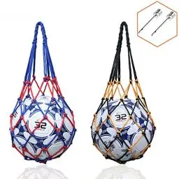 Produktbild: laeeyin 2 Stücke Ballnetz Net Tasche Tragbare Ballnetz Sports Ball Ballnetz für Fußball, Basketball Ballnetz 1 Ball Hoher Dicke Haltegriffe
