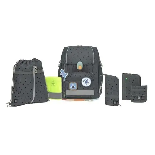 Produktbild: LÄSSIG 7-teiliges Schulranzen Set Kinder/School Set Boxy Unique Speckles anthracite