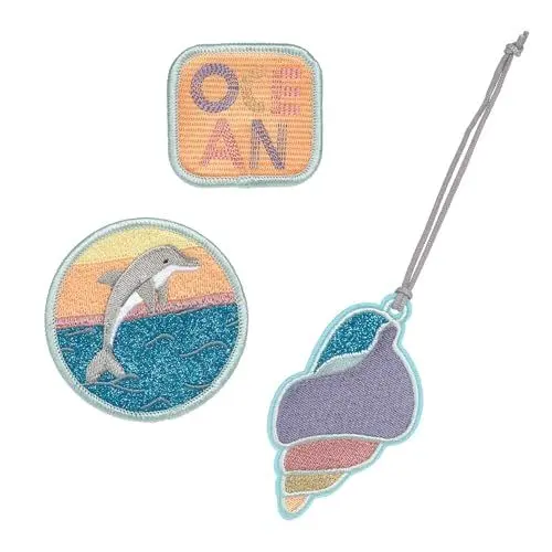 Produktbild: LÄSSIG Anhänger und Patches Set (3 Stk.) mit Druckknopf/School Patches Set Dolphin Ocean Edition
