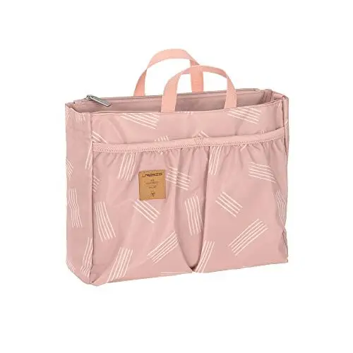Produktbild: LÄSSIG Baby Kinderwagenorganizer Windeltasche Wickeltasche klein Kulturtasche inkl. Wickelunterlage/Multitalent Organizer Soft Stripes rose