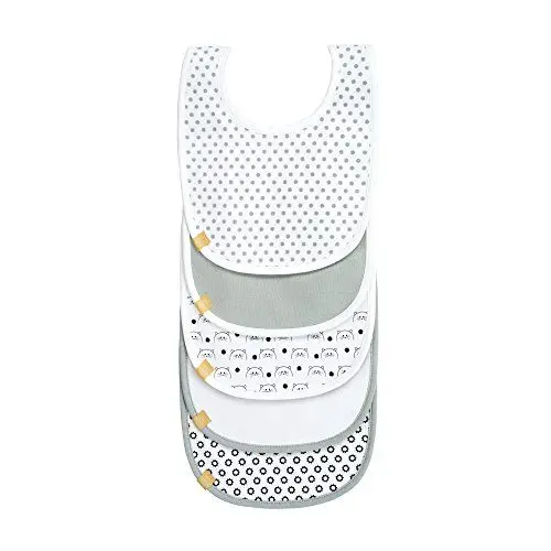 Produktbild: LÄSSIG Baby Kleinkind Lätzchen Set (5 Stk.) Klettverschluss Baumwolle wasserdicht/Value Pack Bib Little Chums Cat