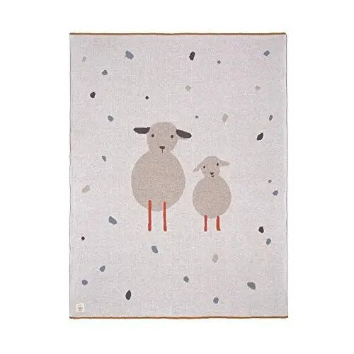 Produktbild: LÄSSIG Baby Krabbeldecke Strickdecke Spieldecke Schmusedecke Kuscheldecke GOTS zertifiziert weich/Baby Blanket 75 x 100 cm Sheep