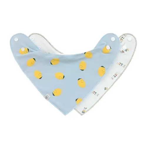 Produktbild: LÄSSIG Baby Lätzchen Halstuch Dreieckstücher Set 2 Stk. Bio-Baumwolle Druckknopf wendbar/Baby Bandana Happy Fruits Lemon