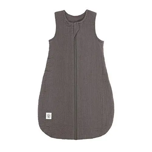 Produktbild: LÄSSIG Baby Sommerschlafsack ohne Ärmel Muslin Baumwolle GOTS zertifiziert unisex/Muslin Sleeping Bag anthracite, Größe 86/92 13-18 Monate
