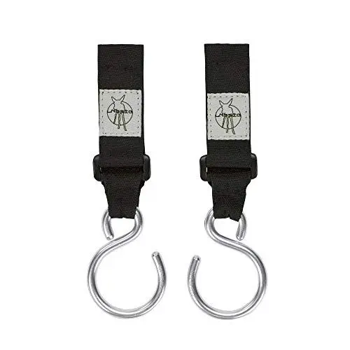 Produktbild: LÄSSIG Kinderwagenbefestigung (2 Stk.) Klettverschluss Haken Kinderwagenhaken Einkaufshaken Metall/Stroller Hooks Metal, schwarz