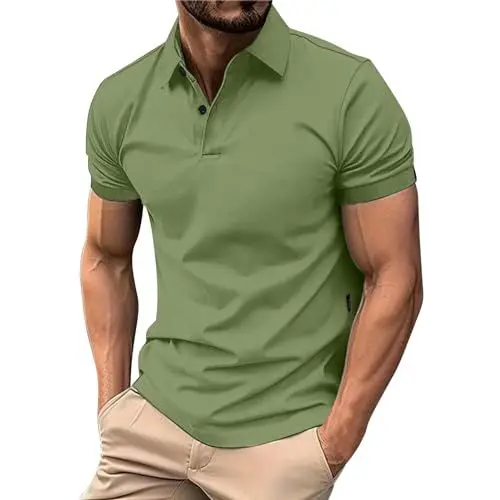 Produktbild: Lässiges und modisches bedrucktes -T-Shirt aus Eisseide mit und kurzen Ärmeln für Herren Bob Tops (Green, XL)