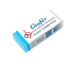 Produktbild: Läufer 00740 Plast-Combi 0740 Radierer, Radiergummi für Bleistifte, Farbstifte, Tinten und Tuschen, transparent-blau