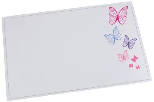 Produktbild: Läufer 43611 Durella Emotion Schreibtischunterlage Motiv Butterfly, 40x53 cm, glasklar transparente Schreibunterlage mit Motiv Schmetterling