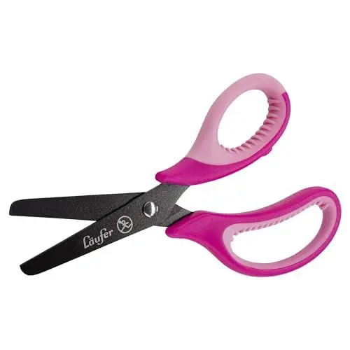 Produktbild: Läufer 87222 Ergonomische Bastelschere für Kinder, Schule ab 1. Klasse, pink/rosa, für Rechtshänder, Schere mit runder Spitze