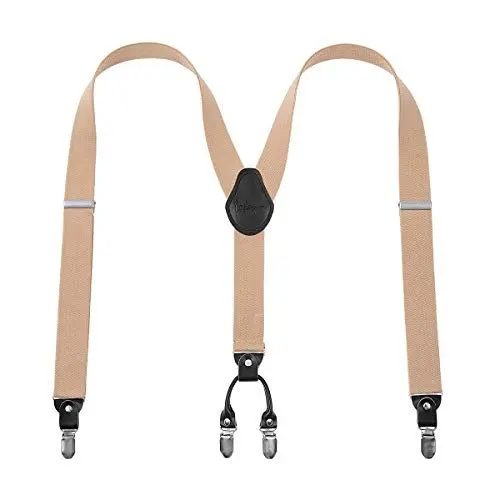 Produktbild: Lafayon Hosenträger Herren mit 4 Clips, Y-Back 3,5 cm Breit Hosenträger Heavy Duty Verstellbar und Elastisch mit Starken Metallclips
