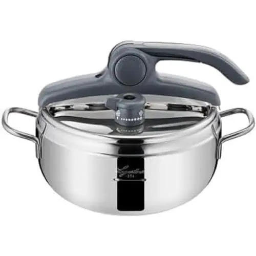 Produktbild: Lagostina Irradial Control Lagoeasy'UP 3,5 l Schnellkochtopf aus Edelstahl 18/10, Ø 22 cm, für Induktion und Gas, Vereinfachtes Öffnen des Deckels, mit 3-lagigem Irradial-Plus-Boden, Metallic