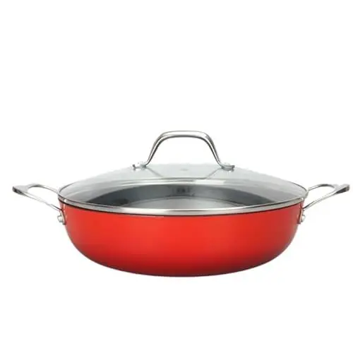 Produktbild: LAGUIOLE, Sauteuse aus rotem Gusseisen, 5,5 l – optimale Wärmespeicherung, leicht und langlebig, antihaftbeschichtet, einfache Wartung, alle Wärmequellen, Induktion, 100% Gusseisen, 5,5 l, rot
