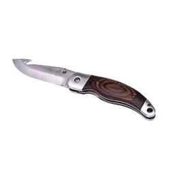 Produktbild: LAGUIOLE - Jagdmesserbox mit schwarzer Ledertasche - Pakka Holzgriff - Klinge 1,5 cm - Edelstahl - braun