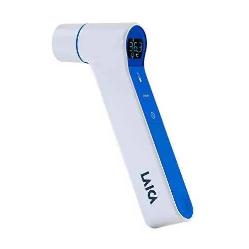 Produktbild: Laica TH1004 Infrarot-Thermometer, Ohr- und Vorderseite, keine Kontaktfunktion, geeignet für die Messung von Kindern