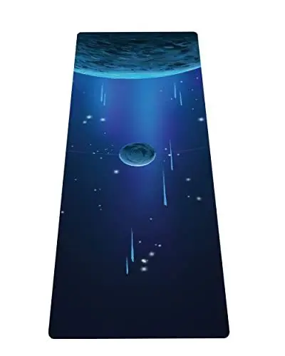 Produktbild: LaiEr Tragbare Reise-Yogamatte, faltbare, leichte Trainingsmatte – ideal für Yoga, Pilates, Bikram, Stretching, Training und Bewegung (183 cm x 61 cm x 1,5 mm) The planet