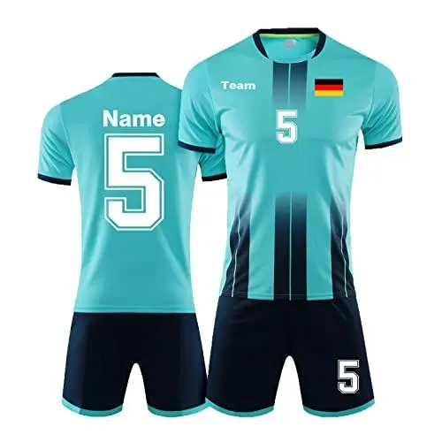 Produktbild: LAIFU Maßgeschneiderte Fußballtrikots für Erwachsene und Kinder, Personalisiert mit Namen, Nummern, Logos und Mannschaftsnamen Fußballtrikots