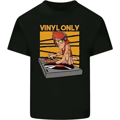 Produktbild: LAINIEBA Dj Decks Vinyl Only Funny Djing Turntable Mens Cotton Tshirt Tee Top Black 3XL