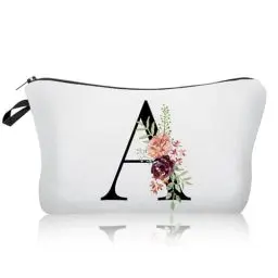 Produktbild: LAINIKE A-Z Kosmetiktasche Geburtstagsgeschenke für Frauen, Personalisierte Make-up-Tasche, Geschenke für Mütter, Freundinnen, Braut und Brautjungfern Kosmetiktasche (A)