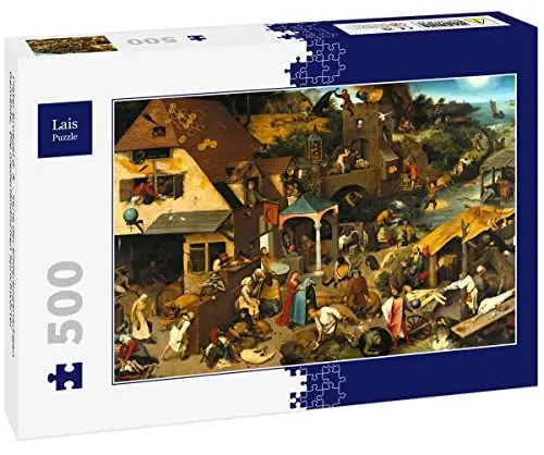 Produktbild: Pieter Bruegel d. Ä. - Serie der bilderbogenartigen Gemälde, Die niederländischen Sprichwörter - 500 Teile (Puzzle)