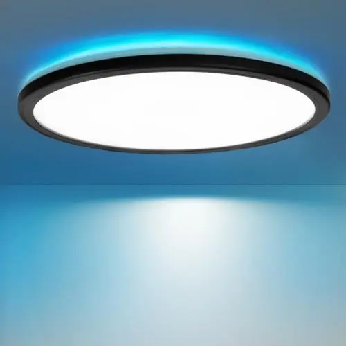 Produktbild: Laittiin Deckenlampe LED Deckenleuchte Flach - Ø30cm RGB Schlafzimmerlampe Dimmbar mit Fernbedienung 32W Küchenlampe Rund Badlampe Decke 3000K-6500K Badezimmerlampe für Balkon/Schlafzimmer/Wohnzimmer