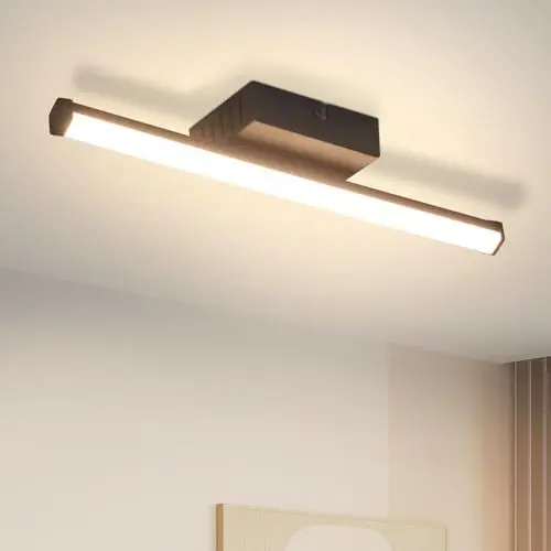 Produktbild: Laittiin Deckenlampe LED Deckenleuchte - 6W Schwarz Schlafzimmerlampe 3000K Warmweiß Küchenlampe Innen Deckenbeleuchtung Modern Design Flurlampe für Küche Schlafzimmer Treppenhaus Wohnzimmer