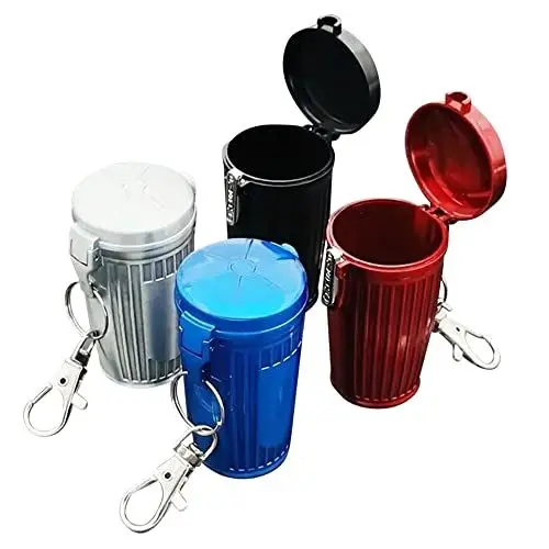 Produktbild: Lajiakoy® Taschenaschenbecher, Tragbarer Aschenbecher, geruchsdicht für unterwegs Deckel und Schlüsselbund, Kreative Tragbare Aschenbecher für Draussen (Blau)