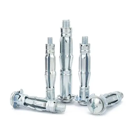 Produktbild: Lakada 25Stück Hohlraumdübel Hohlraum Metalldübel M8 x 65 mm Metall Verzinkt Dübel Hohlwanddübel Spreizdübel für Befestigungen in Plattenbaustoffen