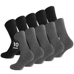 Produktbild: Lakpoau 10 paar Socken Herren 39-42 Herrensocken Business Socken Herren Schwarz Socken Baumwolle Sportsocken Atmungsaktive Strümpfe Herren Socken Schwarz Dunkelgrau,Anzugsocken,Tennissocken