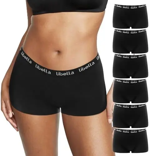 Produktbild: Lakpoau Boxershorts Damen Baumwolle,Hipster Panties Damen Unterhosen Damen Panty aus 100% Baumwoll Schritt,Atmungsaktiv Boxershorts Unterwäsche Frauen Hotpants Damen 6er Pack 3429-BL-XXL