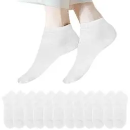 Produktbild: Lakpoau Socken Herren 43-46 Herren Socken Sneaker Socken Sneaker Herren Quarter Socken Herren Kurz Baumwolle Herren Sneaker Socken Herren 43-46 weiß Sneaker Socken 12 Paar