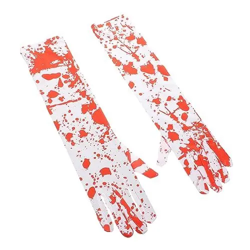 Produktbild: LALADEFIEE 1 Paar Blutflecken Handschuhe Für Halloween Gruselige Cosplay-party-accessoires Wiederverwendbar Für Horror-kostüme