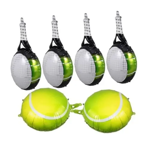 Produktbild: LALADEFIEE Aufblasbare Tennisballons mit Schlägerdesign Aluminiumfolie Dekorationen für Sportpartys