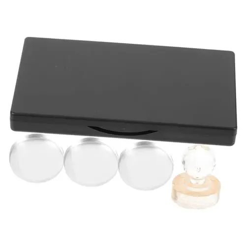 Produktbild: LALADEFIEE Lidschattenbox Mit Runden Fächern Leere Make-up-palette Wiederverwendbar Mit Integriertem Spiegel Für Reisen Und Diy Kosmetik