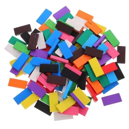 Produktbild: LALADEFIEE 1 Set Set Domino Spielzeug Bausteine ​​Dominosteine ​​Kinderspielzeug Haushalts Domino Spielzeug Domino Brettspiel Pädagogischer Domino Block Haushalts Domino Block