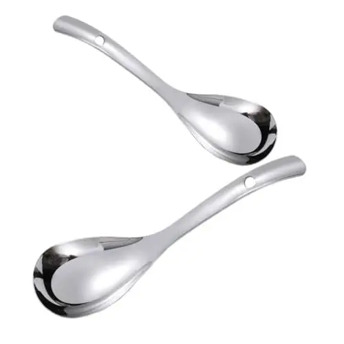 Produktbild: LALADEFIEE Reislöffel-set 2-teilig Chinesische Löffel Aus Edelstahl Brat- Und Servierlöffel Kompaktes Design Spülmaschinenfest Leicht Zu Reinigen