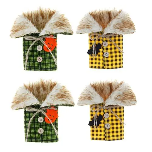 Produktbild: LALADEFIEE 4-teiliges Halloween-Weinflaschen-Abdeckungsset Halloween-Flaschenhüllen für Rotwein-Dekorationen Halloween-Weinflaschen-Dekorationsset