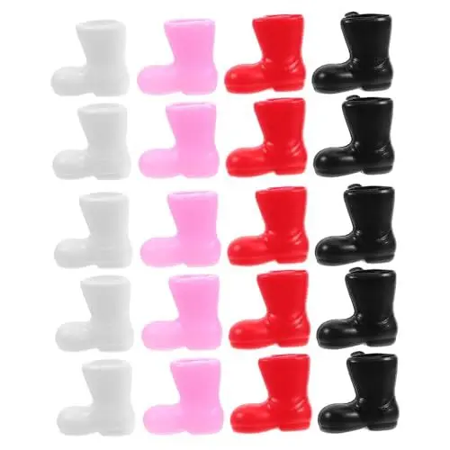 Produktbild: LALADEFIEE Miniatur-schuhverzierungen Weihnachtsmannstiefel 50er-Pack Mini-puppenschuhe Für Weihnachtsdekorationen