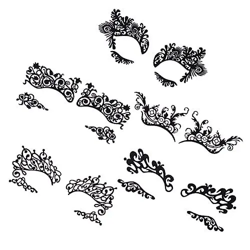 Produktbild: LALADEFIEE Spitzenmuster Make-up-aufkleber 5 Paar Eyeliner-aufkleber Für Cosplay Party Zufälliger Stil