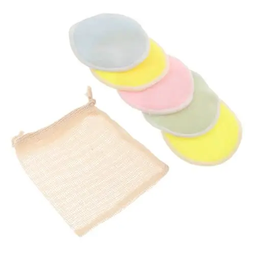 Produktbild: LALADEFIEE Weiche 6pcs Gesicht Pad Kordelzug Tasche Doppelseitig Gedruckt Reinigung Pads Make-up Puff für