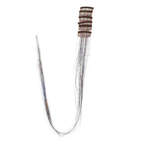 Produktbild: LALADEFIEE 6pcs Frauen Clip Haar Clip Echthaar Glitter Haar Lametta Extensions Haar Zubehör Für Mädchen