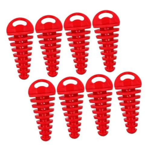 Produktbild: LALADEFIEE 8St Motorradzubehör Motorradauspuff Motorradteile - -Stecker -Entlüftungsschraube Auspuffrohr-Entlüftungsstopfen Auspuffrohr-Waschstopper PVC rot
