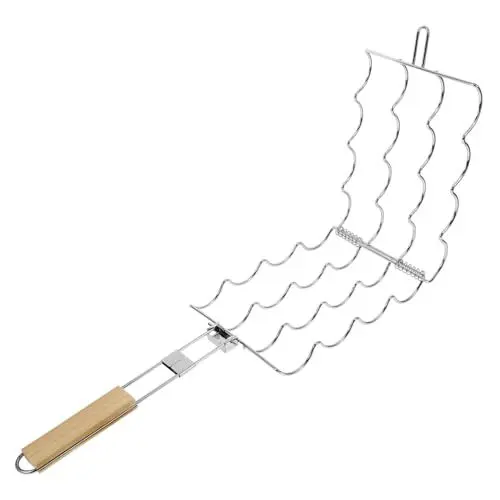 Produktbild: LALADEFIEE Klappbarer Grillrost für Outdoor-grill Maishalter Korb Grillnetz Glatt für Einfache Reinigung