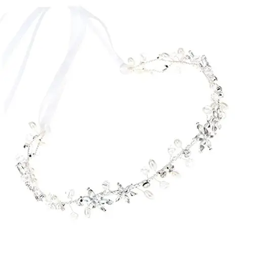 Produktbild: LALADEFIEE Elegant Rhinestone Waist Belt Für Braut Verstellbarer Schärpengürtel Mit Satinband Für Hochzeitskleider Und Festliche Anlässe