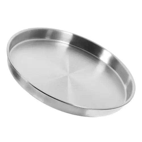 Produktbild: LALADEFIEE Speiseteller Aus Edelstahl 22 Cm Runder Servierteller Dekorativer Edelstahl Grill- Und Salatteller Familiengröße