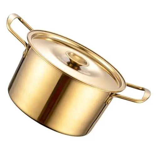 Produktbild: LALADEFIEE Koreanischer Nudeltopf Mit Deckel 20 Cm Edelstahl Suppentopf Für Ramen Und Eintöpfe Robuster Kochtopf Für Die Küche Ideal Für Suppen Und Eintöpfe