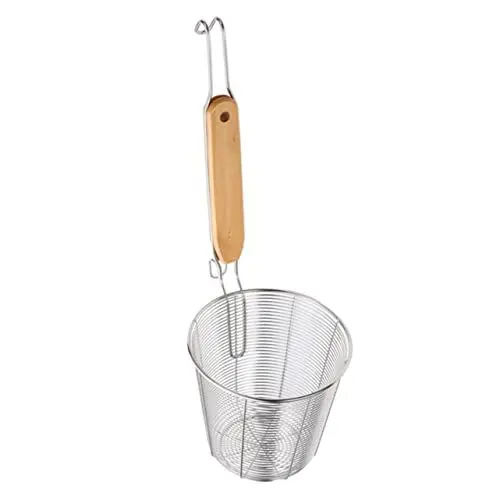 Produktbild: LALADEFIEE Feines Nudelsieb Mit Holzgriff Edelstahl Siebkorb Zum Abtropfen Spaghettisieb Für Kochen Und Aufbewahrung